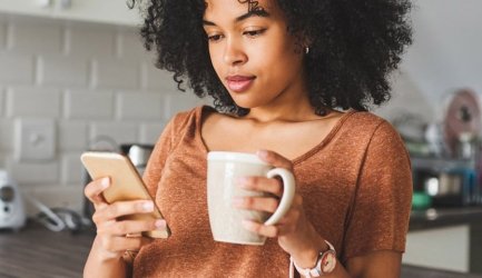 girl checking phone